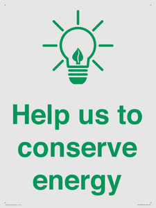 Help us to conserve energy 